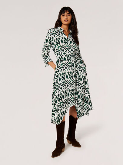 Ikat Shirt Midi Dress