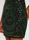 Sequin  Bodycon Mini Dress, Green, large