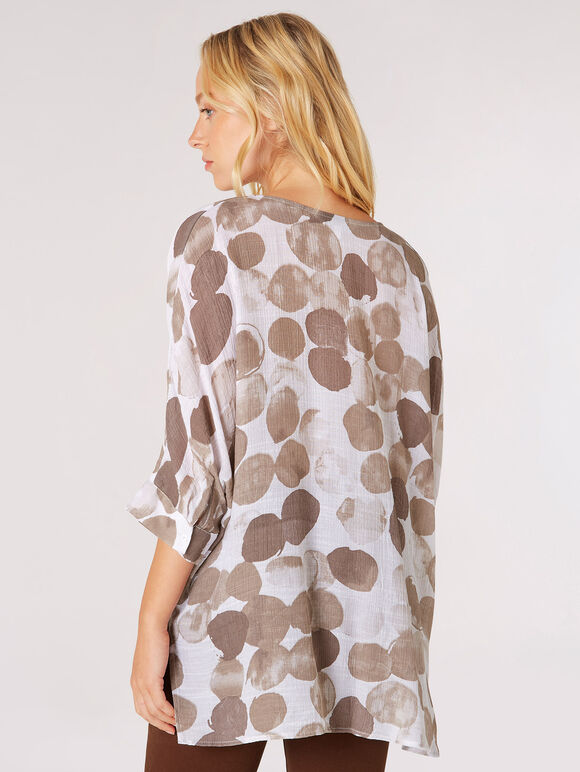 Abstract Paint Print Top, Stone, large