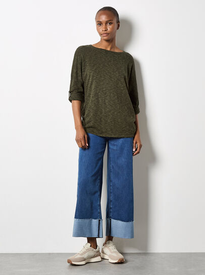 Cotton Blend Ruched Side Jumper