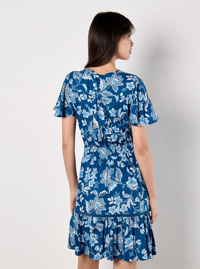 Sarasa Floral Wrap Mini Dress