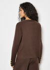 Statement Hammered Buttons Lightweight Cardigan, Brown, large