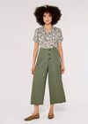 Linen Mix Culotte , Khaki, large
