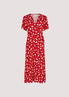 Falling Leaves Wrap Dress, Red, large