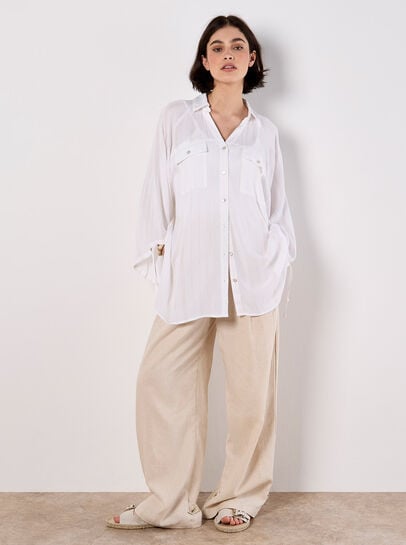 Oversized Longline Shimmer Shirt