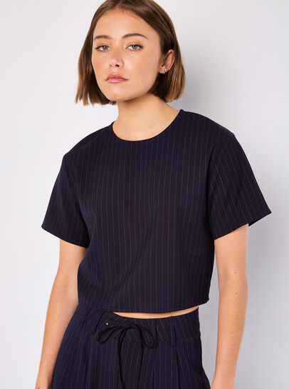 Pinstripe Cropped Top