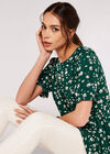Ditsy Tiered Top, Green, large