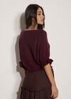Soft Knit Batwing Top, Burgundy, large