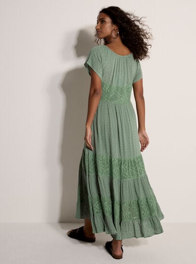 Lace Detail Corset Maxi Dress