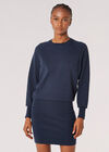 2-In-1 Knitted Mini Dress, Navy, large