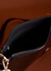 Patent Faux Leather Crossbody Bag, Black, large