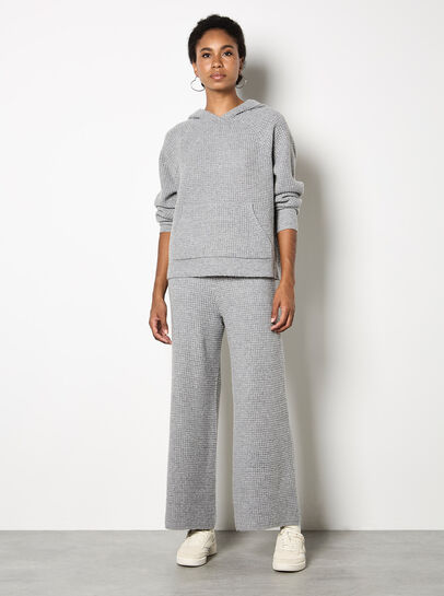 Waffle Knit Hooded Jumper