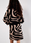 Zebra Knitted A-Line Skirt, Black, large