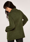 Roll Neck Wrap Jumper, Khaki, large