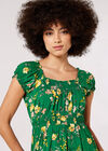 Floral Milkmaid Midi Dress, Green, large