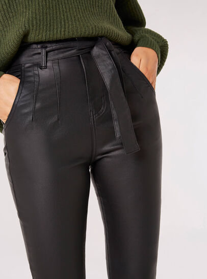 Leather-Look Shiny-Fit Trousers