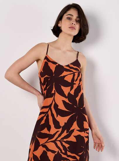 Floral Silhouette Cami Midi Dress