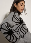 Floral Cornelli Embroidered Jumper, Grey, large