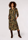 Ikat Patchwork Midaxi Dress, Khaki, large