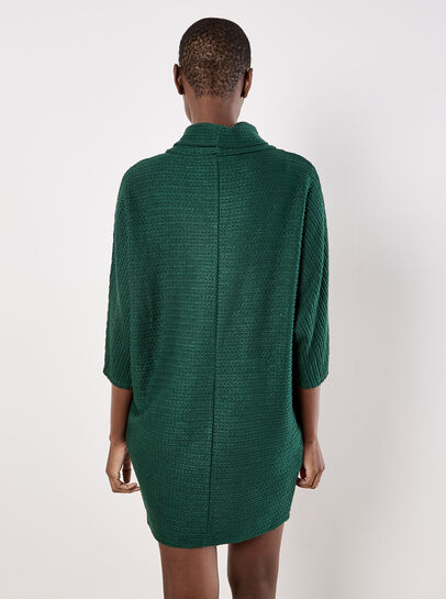 Textured Cable Knit Cocoon Jumper Mini Dress