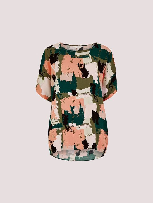 Paint Squares Oversize Top, Green, large