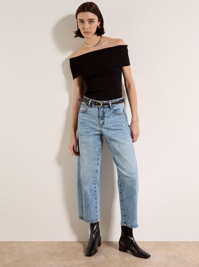 Mei Light-Wash Barrel Jeans