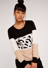 Colour Block Dress, Black, large