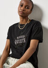 Rodeo Queen Stud Cotton T-Shirt, Black, large