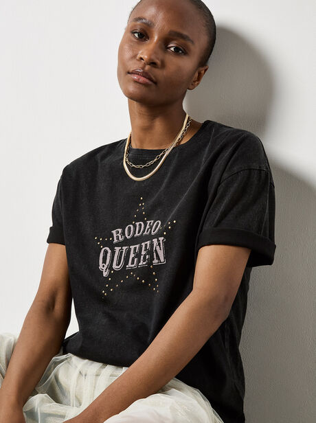 Rodeo Queen Stud Cotton T-Shirt
