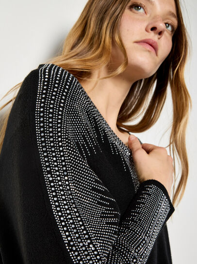 Diamante Embellished Rib Knit Jumper