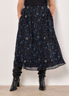 Curve Chiffon Constellation Midi Skirt, Blue, large