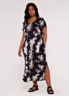 Curve Tie Dye Jersey Dress, Black, large