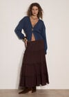 Ribbed Knit Hammered Button Cardigan, Teal, large