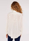 Foil Oval Pintuck Blouse, Cream, large
