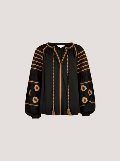 Aztec Embroidered Blouse