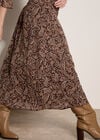 Chiffon Paisley A-Line Midaxi Skirt, Brown, large