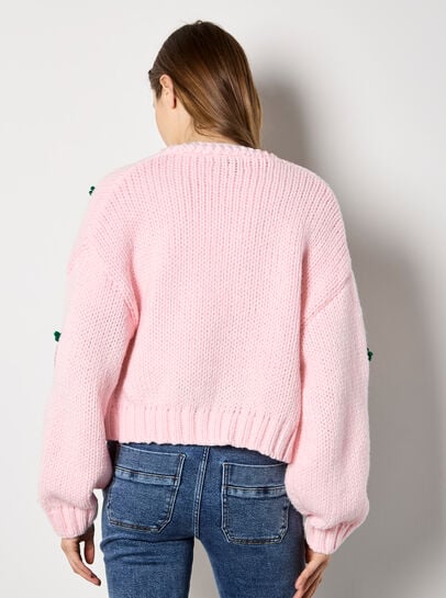 Chunky Knit Strawberry Cardigan