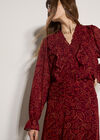 Paisley Chiffon Ruffle Blouse, Burgundy, large