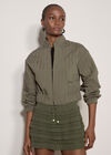 Quilted Cropped Jacket, Khaki, large