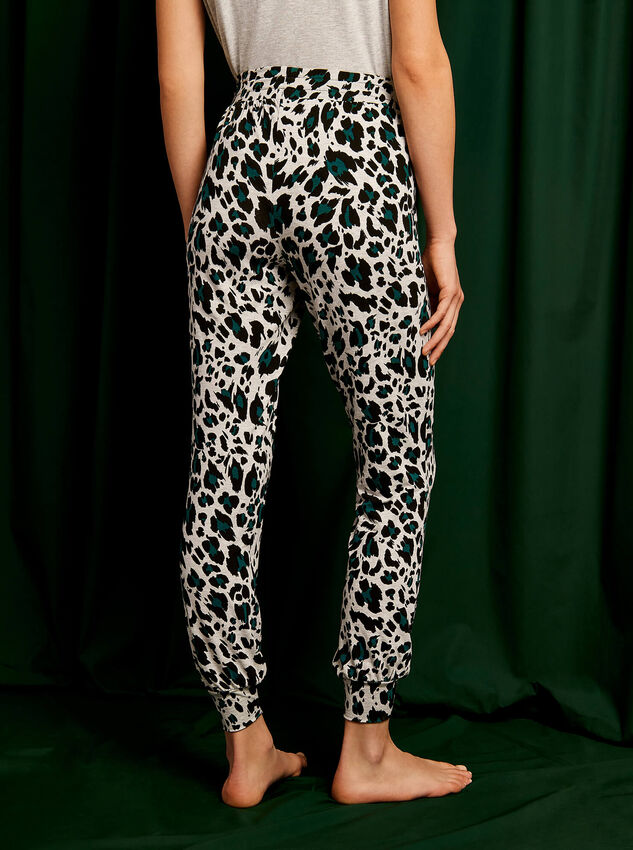 Pyjamahose mit Gepardenmuster, Grau, Größe L