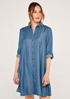 Denim Shirt Dress, Navy, large