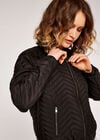 Quilted Bomber Jacket, Black, large