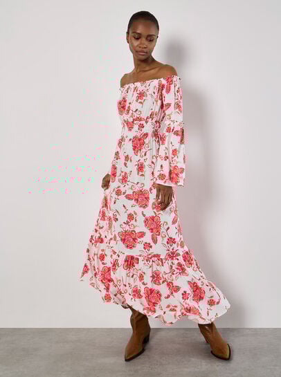 Floral Bardot Maxi Dress