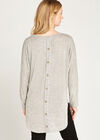 Melange Button Back Jumper, Stone, large