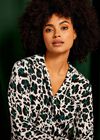 Cheetah Print Night Shirt Dress, Grey, large