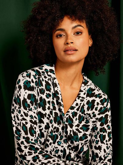 Cheetah Print Night Shirt Dress