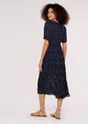 Polka Dot Crinkle Dress, Navy, large