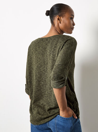 Cotton Blend Ruched Side Jumper