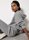 Waffle Knit Hooded Jumper, Grey, large