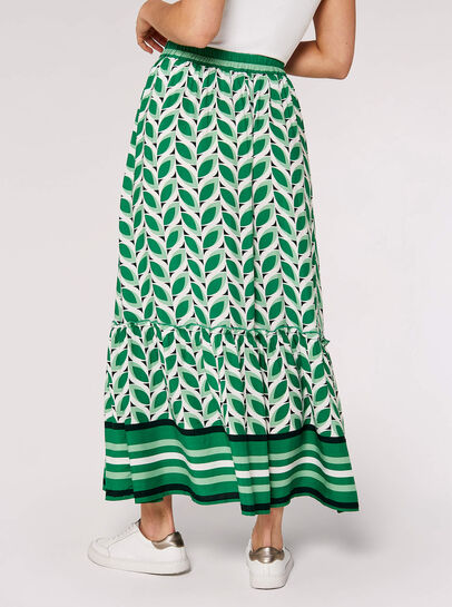 Geo Leaves Maxi Skirt